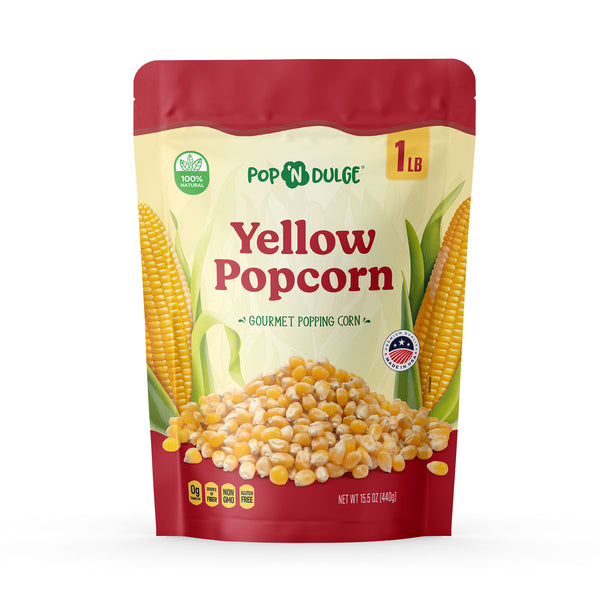 Gourmet Premium Yellow Popcorn Kernels, 1 Pound Bulk Bag Pop 'N Dulge