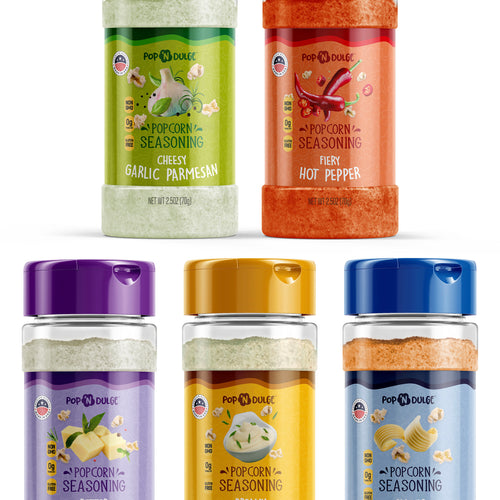 Popcorn Seasoning Variety Pack, 5 Gourmet Popcorn Flavoring Kit