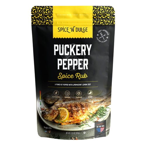 Puckery Pepper Lemon Pepper Seasoning, Zesty Citrus & Black Pepper Rub