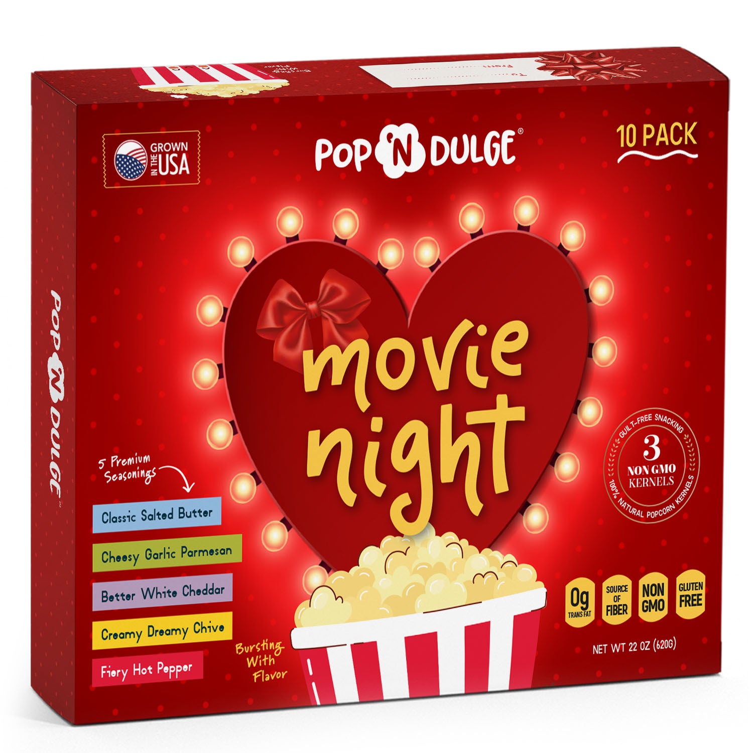 Valentines Day Love Movie Night Heart Popcorn Gift Set
